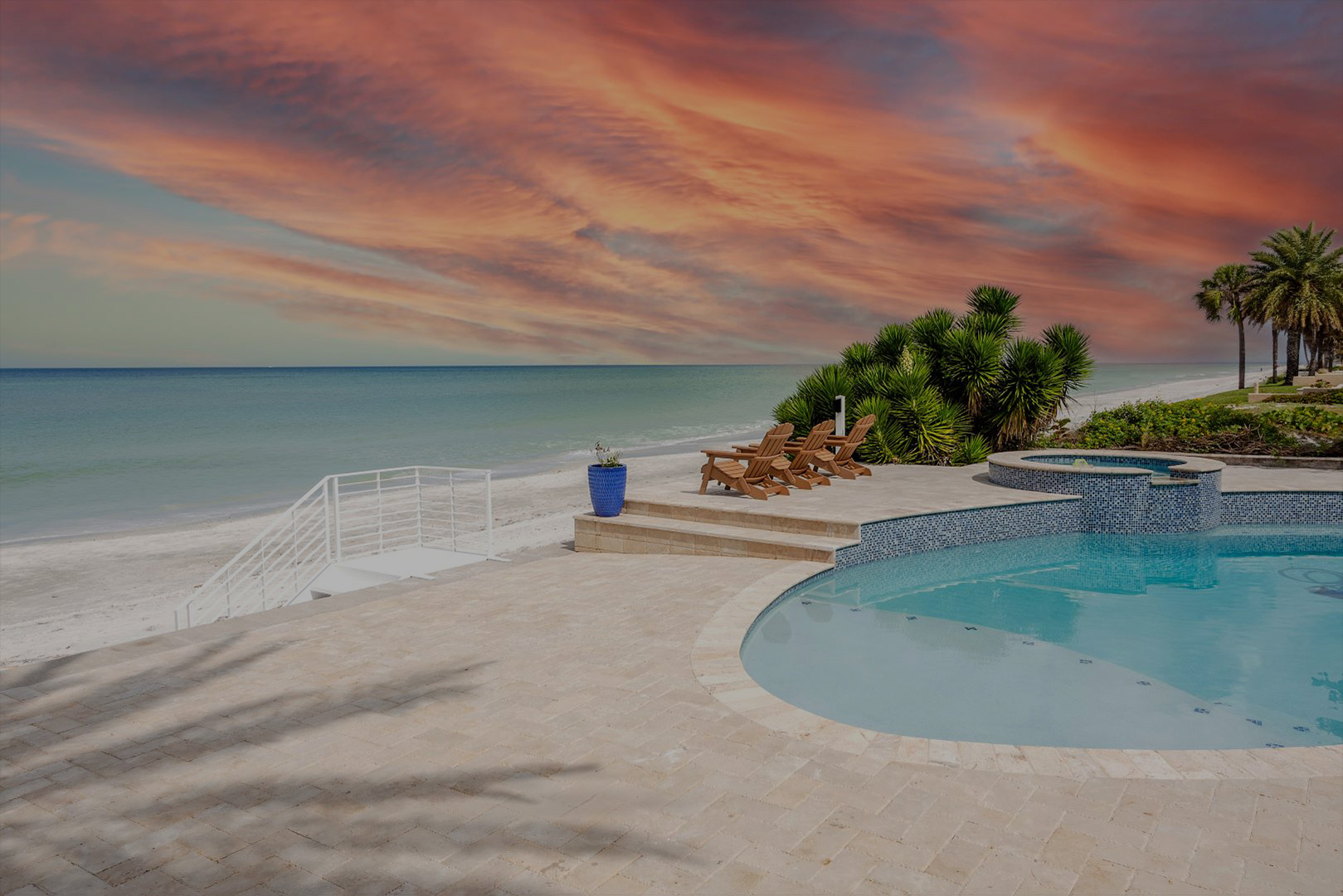 Beach house with a pool